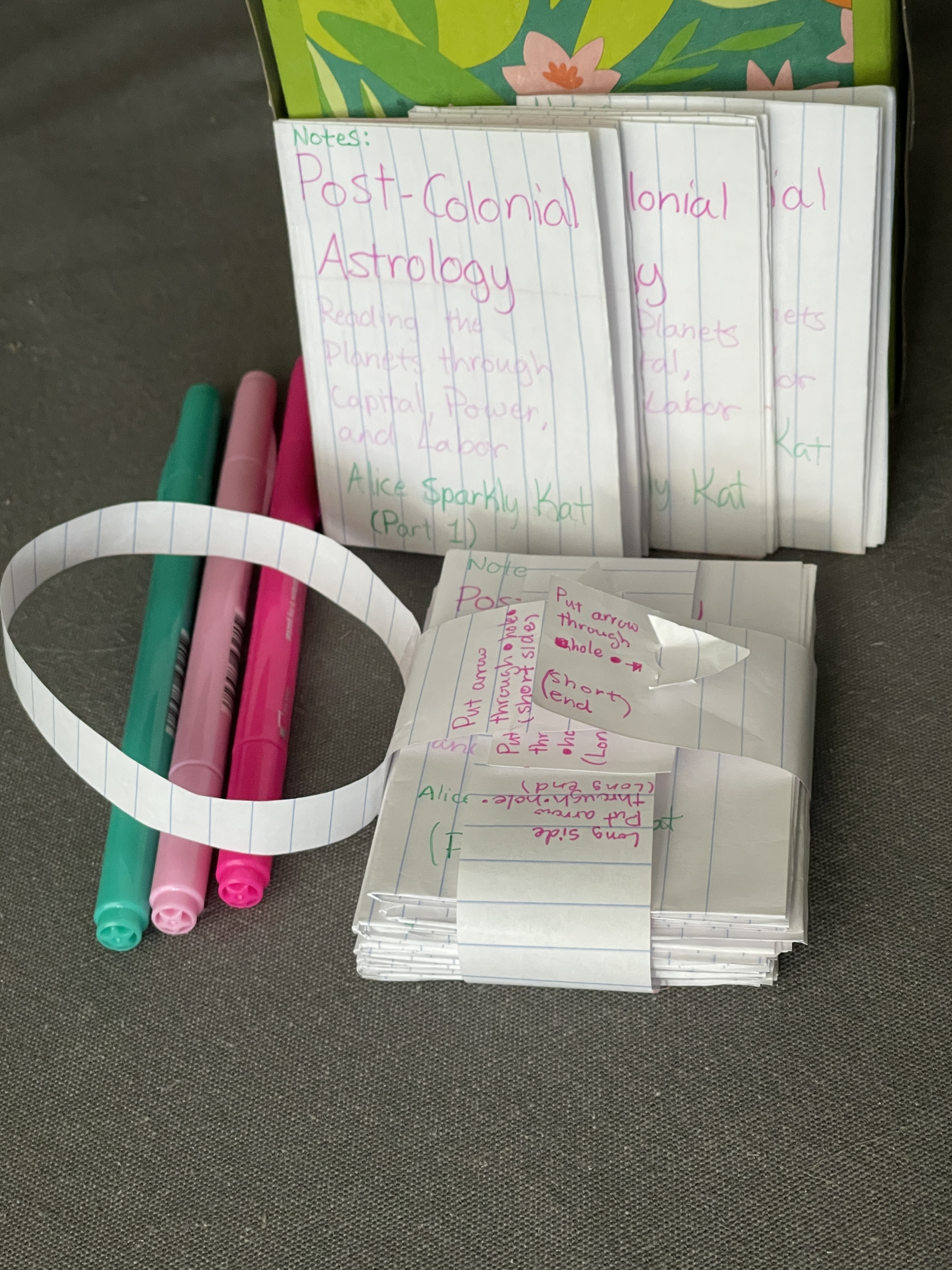 Supplies: three marker Pocket COLOR PENs, zines, and mini paper carrier